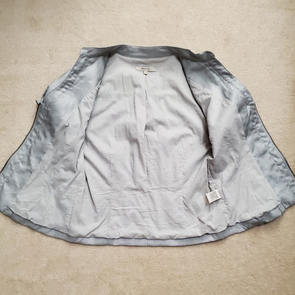 RW&CO ramie & cotton jacket blazer short skirt suit gray Small S natural fabric - Picture 15 of 16